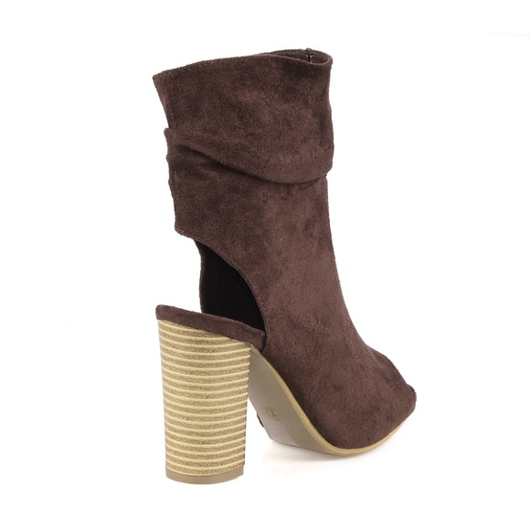 Eric-01 Slouchy Women's Peep Toe Booties - Picture 3 of 3